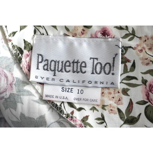Vintage Paquette Too! Floral Dress with Rosette and Lace Collar Garden Cottage T - Picture 9 of 14